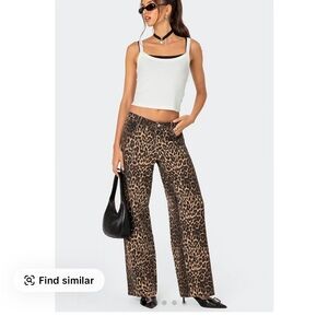Leopard Print Low Rise Jeans- TikTok viral